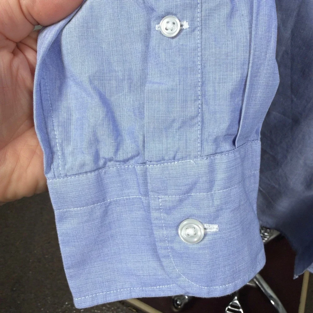 J.Crew Ludlow Mens Large Dress Shirt Light Blue 120's 2-Ply Cotton Long Sleeve